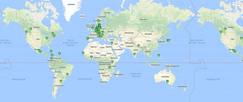 RWF-MOOC#2 - Teilnehmer international, Quelle: googlemaps